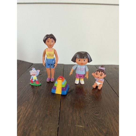 Fisher Price Dora The Explorer Mami Mom Dollhouse Figure Boots Baby - Picture 1 of 3